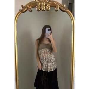 Scrapbook Original Strapless Floral Flowy Shirt Top